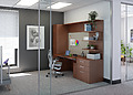 Sound absorbing furniture in an office.