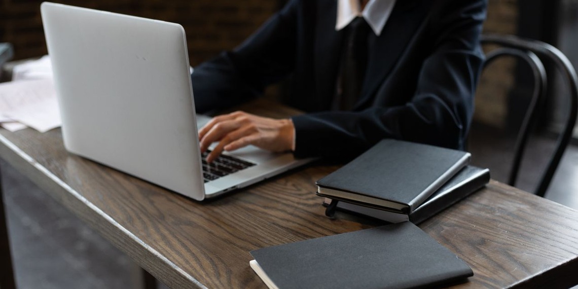 A person working on a computer