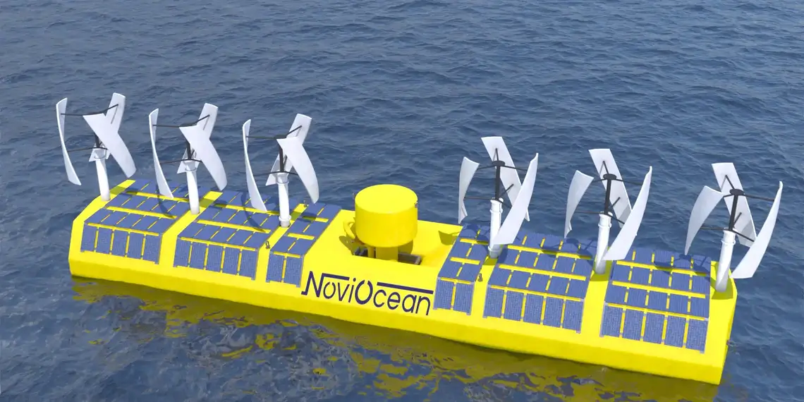 3D visualization of an offshore wave-energy buoy created using advanced animation and industrial design techniques.