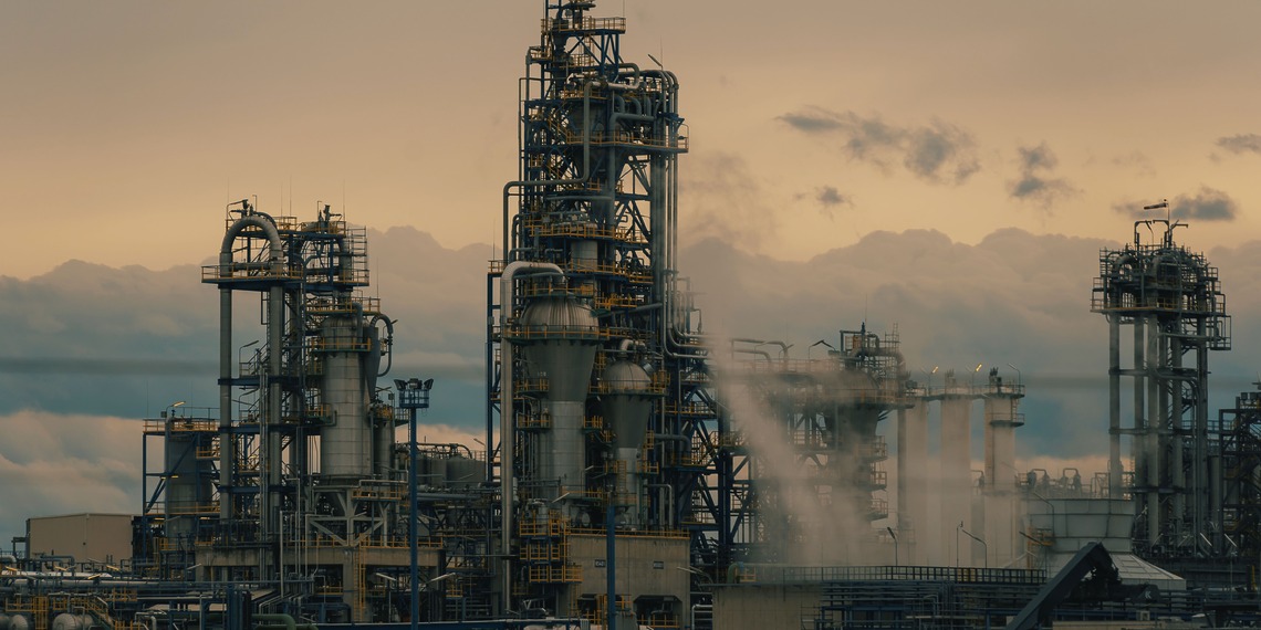 An oil refinery