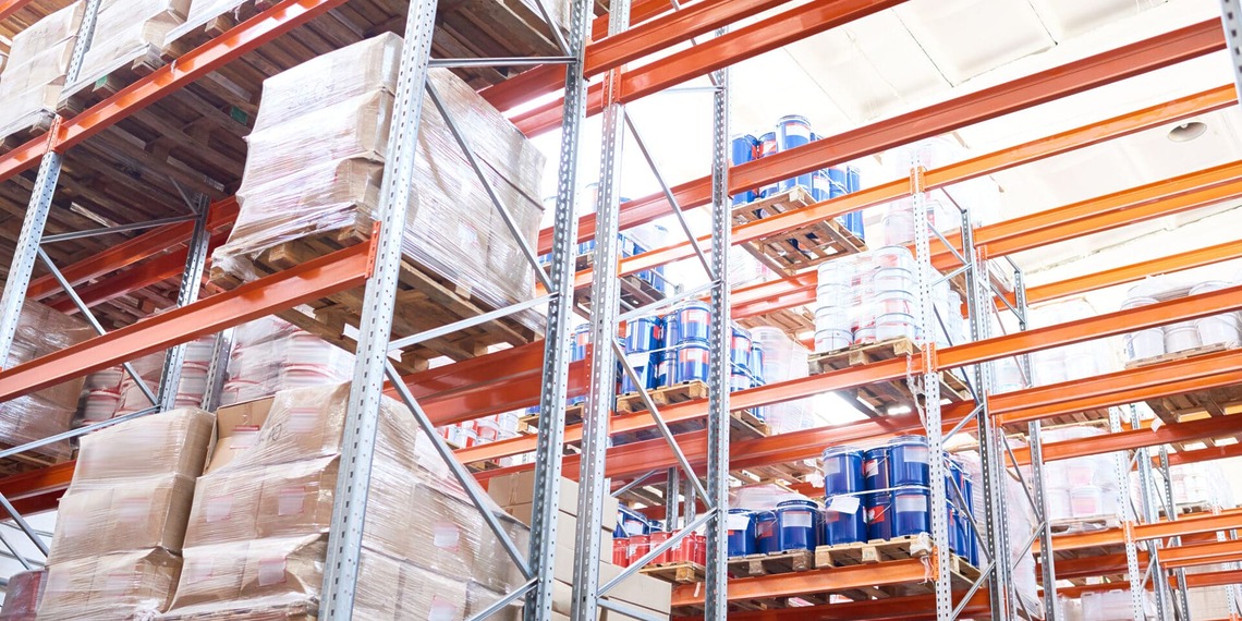 Modern warehouse with pallet racking systems and organized inventory storage designed to improve safety and operational efficiency.