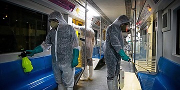 Disinfection of subway wagons against coronavirus
