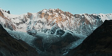 A picture of a snow-capped mountain in the Himalayas.
