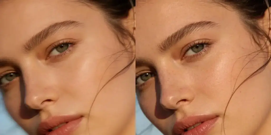AI photo editing comparison illustrating enhancement of a blurry image