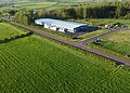 An aerial shot of a data center in Colerain, Northern Ireland