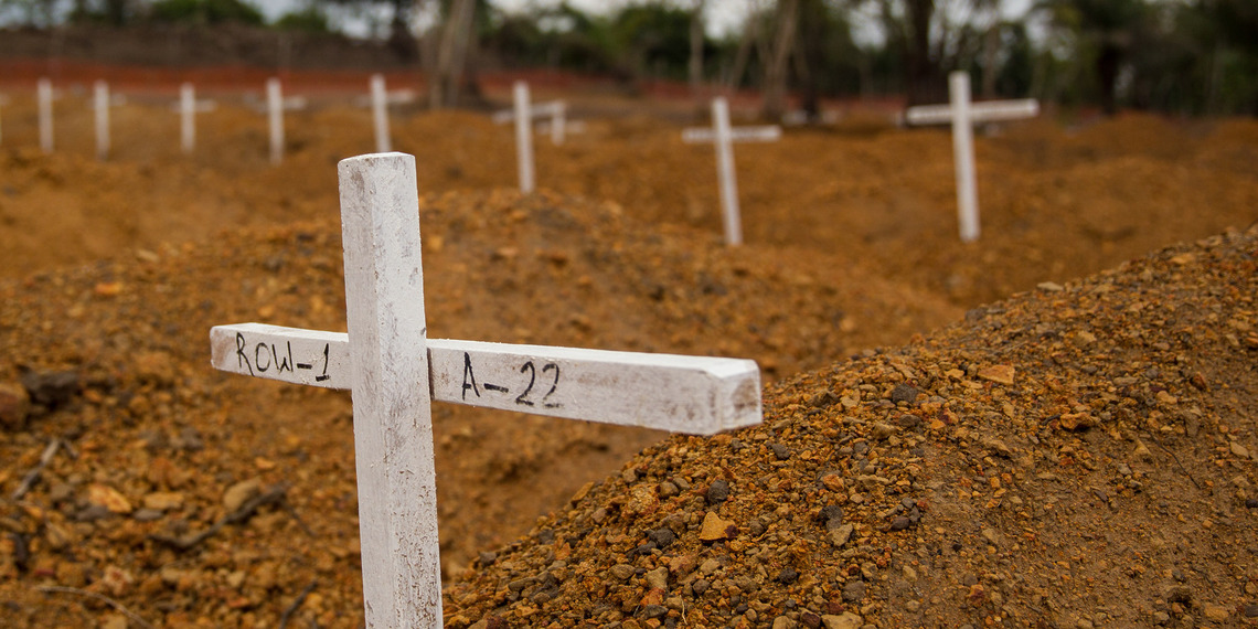 Burial site for Ebola victims during the 2014–2016 West Africa epidemic, Liberia, Jan. 26, 2015. Photo Credit: UNMEER / Martine Perret.