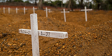 Burial site for Ebola victims during the 2014–2016 West Africa epidemic, Liberia, Jan. 26, 2015. Photo Credit: UNMEER / Martine Perret.