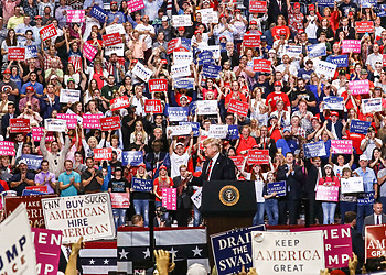 U.S. President Donald Trump at his Make America Great Again rally in Springfield