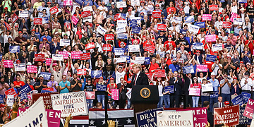 U.S. President Donald Trump at his Make America Great Again rally in Springfield