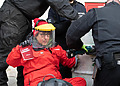 100 Greenpeace activists delivered 500 solar panels with a total area of over 800 square metres to BP’s London Headquarters in St James’ Square. All six office doors around the building have been blocked with activists locked to dirty oil barrels to prevent staff from entering. Photo Credit: © Suzanne Plunkett / Greenpeace