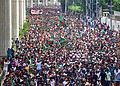 The victory celebration of Bangladeshi student's one point movement