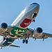 An aircraft climbing into the sky over Manises, Spain.