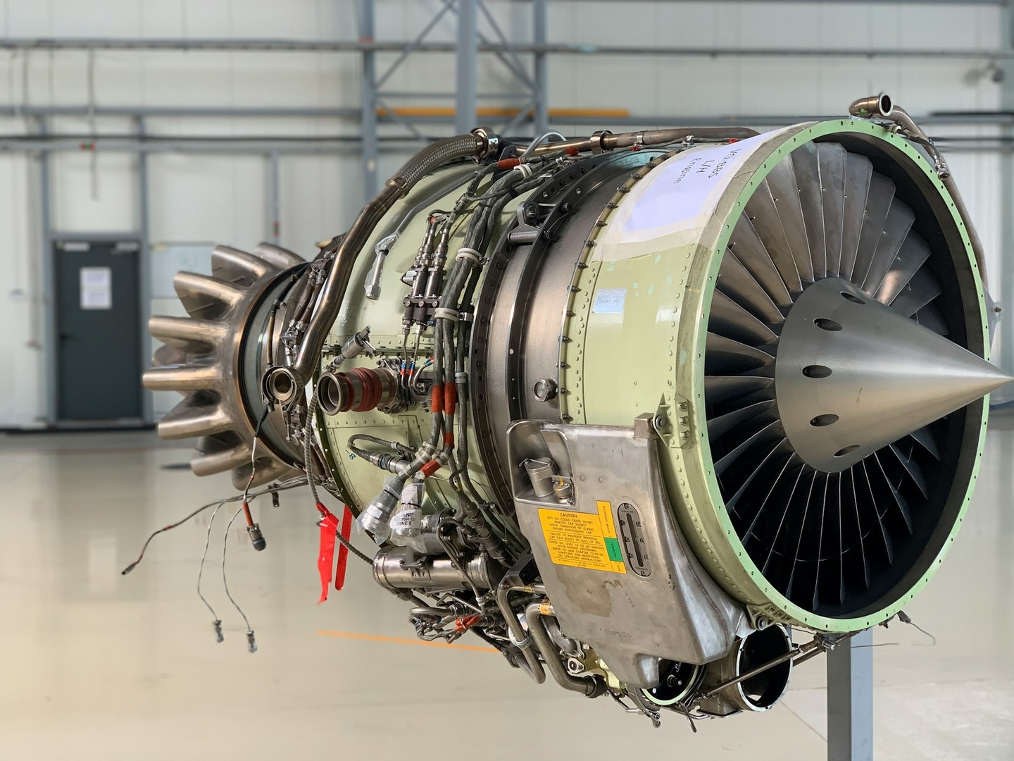 A plane engine without the upper layer