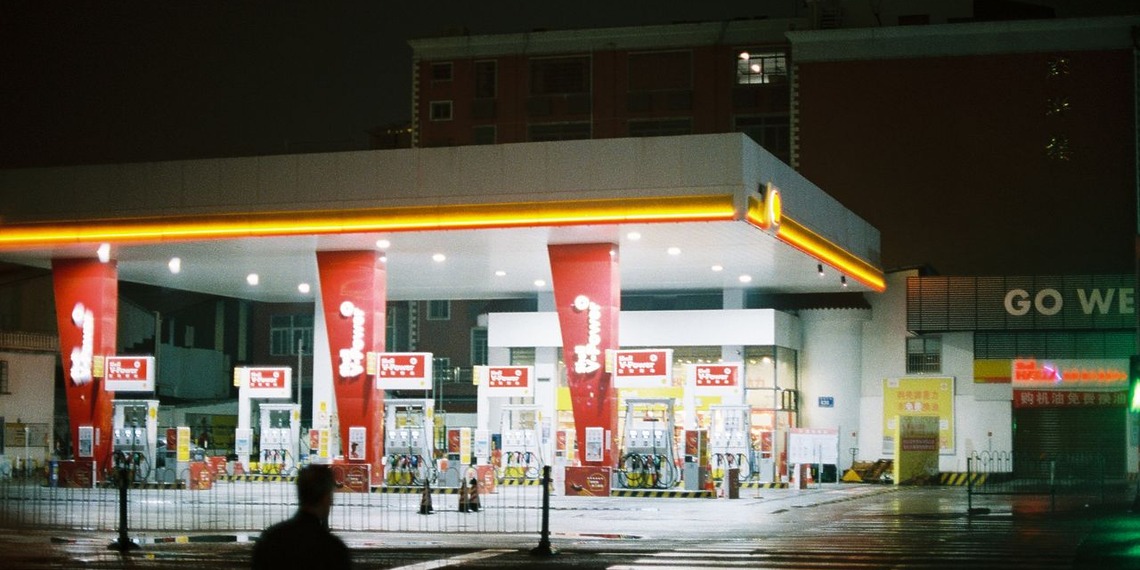 Gas station at night