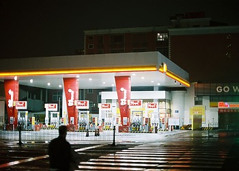 Gas station at night