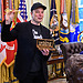 President Donald Trump participates in a press conference with departing DOGE adviser Elon Musk
