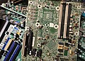 A pile of discarded circuit boards