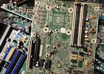 A pile of discarded circuit boards
