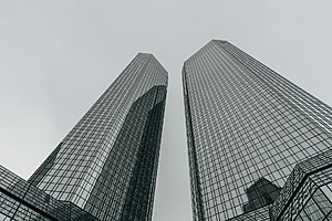 Deutsche Bank Twin Towers in Frankfurt, Germany.