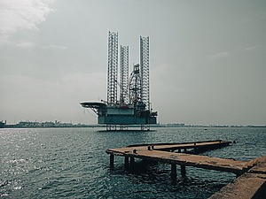 Offshore oil platform in the sky.