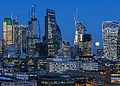 Supermoon over the City of London viewed from Tate Modern.