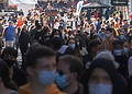 crown of people with masks during the covid-19 pandemic