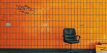 A thrown out office chair
