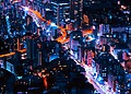 Aerial shot of Tokyo, Japan at night