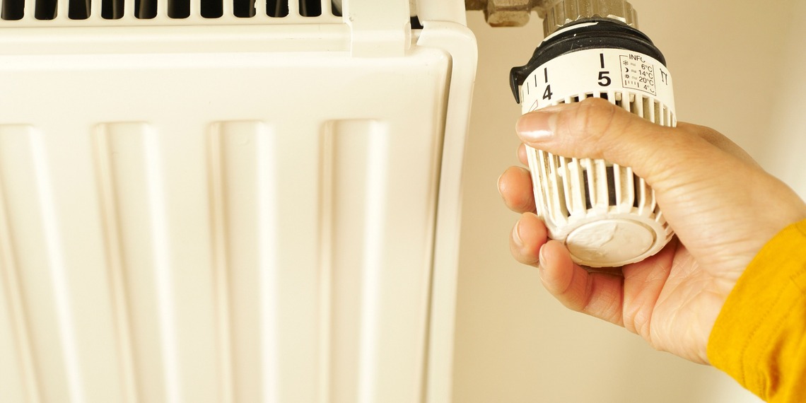 A space heater in a room