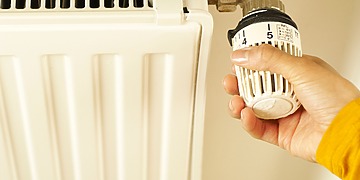 A space heater in a room