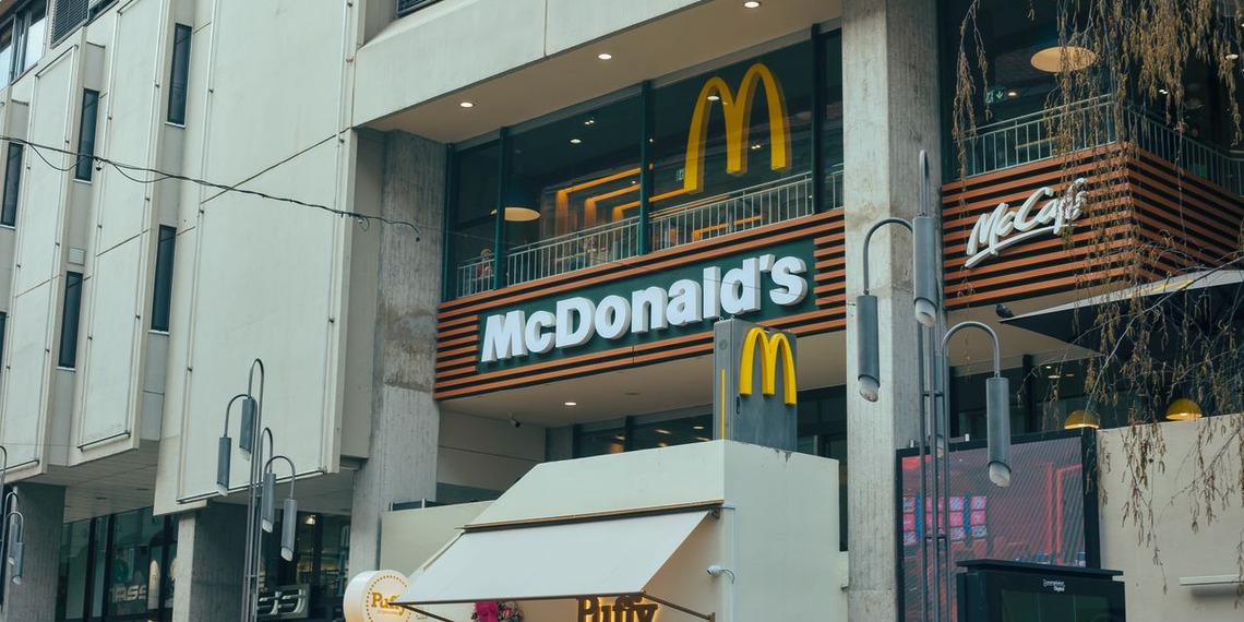 Facade of a McDonalds in Ljubljana, Slovenia.